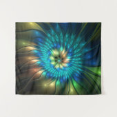 Lumineuze Fantasevloer, kleurrijk Abstract fractal Wandkleed (Voorkant (horizontaal))