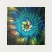 Lumineuze Fantasevloer, kleurrijk Abstract fractal Wandkleed (Voorkant (horizontaal))