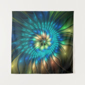 Lumineuze Fantasevloer, kleurrijk Abstract fractal Wandkleed (Voorkant)