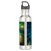 Lumineuze Fantasevloer, kleurrijk Abstract fractal Waterfles (Achterkant)