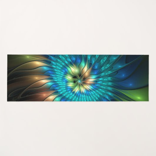 Lumineuze Fantasevloer, kleurrijk Abstract fractal Yogamat (Voorkant (horizontaal))