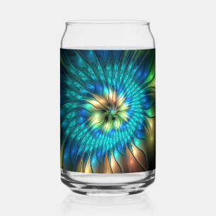 Lumineuze Fantasie Bloem, Kleurrijke Abstracte Fra Blikvorm Glas