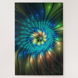Lumineuze Fantasie Bloem, Kleurrijke Abstracte Fra Legpuzzel
