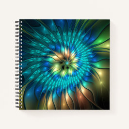 Lumineuze Fantasie Bloem, Kleurrijke Abstracte Fra Notitieboek