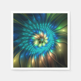 Lumineuze Fantasie Bloem, Kleurrijke Abstracte Fra Servet