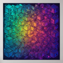 Lumineuze geometrische cubistische wanddecoratie e