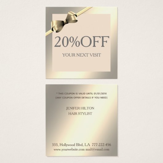 Lumineuze gladde, elegante boeg, eenvoudige kortin vierkante visitekaartjes (Voorkant /achterkant)