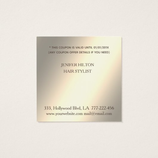 Lumineuze gladde, elegante boeg, eenvoudige kortin vierkante visitekaartjes (Achterkant)