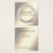 Lumineuze glitterige eenvoudige kortingskaart vierkante visitekaartjes (Voorkant /achterkant)