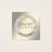 Lumineuze glitterige eenvoudige kortingskaart vierkante visitekaartjes (Voorkant)