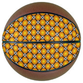 Lumineuze gouden Stippen Black White Lattice Patte Basketbal (Voorkant)