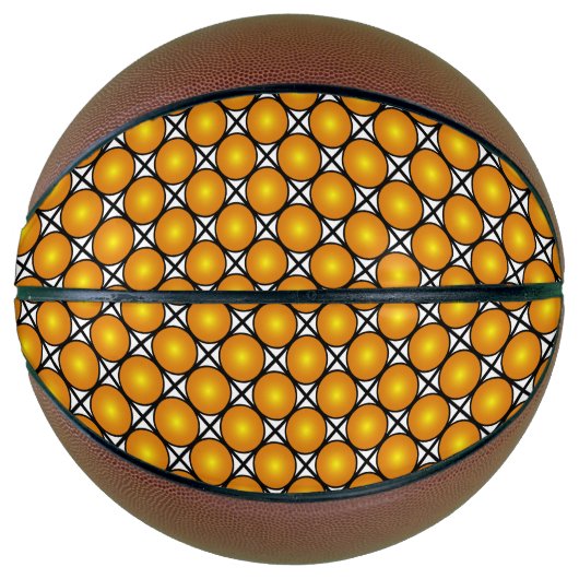 Lumineuze gouden Stippen Black White Lattice Patte Basketbal (Voorkant)