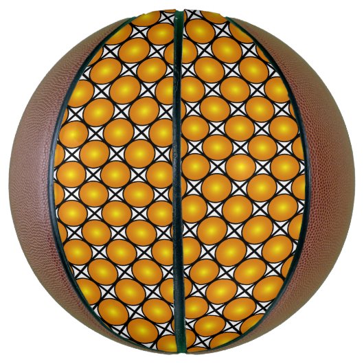 Lumineuze gouden Stippen Black White Lattice Patte Basketbal (Verticaal)