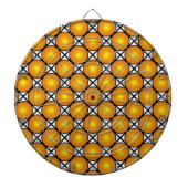 Lumineuze gouden Stippen Black White Lattice Patte Dartbord (Voorkant)
