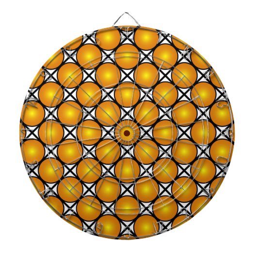 Lumineuze gouden Stippen Black White Lattice Patte Dartbord (Voorkant)
