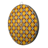 Lumineuze gouden Stippen Black White Lattice Patte Dartbord (Voorkant Rechts)