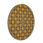 Lumineuze gouden Stippen Black White Lattice Patte Dartbord (Voorkant Links)
