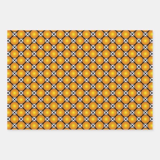 Lumineuze gouden Stippen Black White Lattice Patte Inpakpapier Vel (Voorkant)