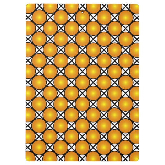 Lumineuze gouden Stippen Black White Lattice Patte Klembord (Achterkant)