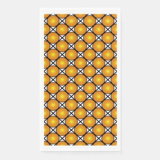 Lumineuze gouden Stippen Black White Lattice Patte Servet (Voorkant)