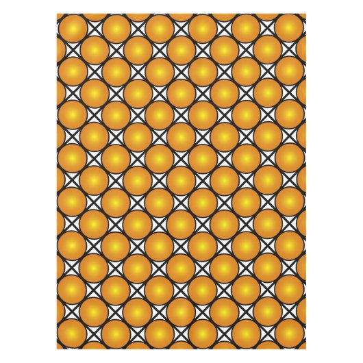 Lumineuze gouden Stippen Black White Lattice Patte Tafelkleed (Voorkant)