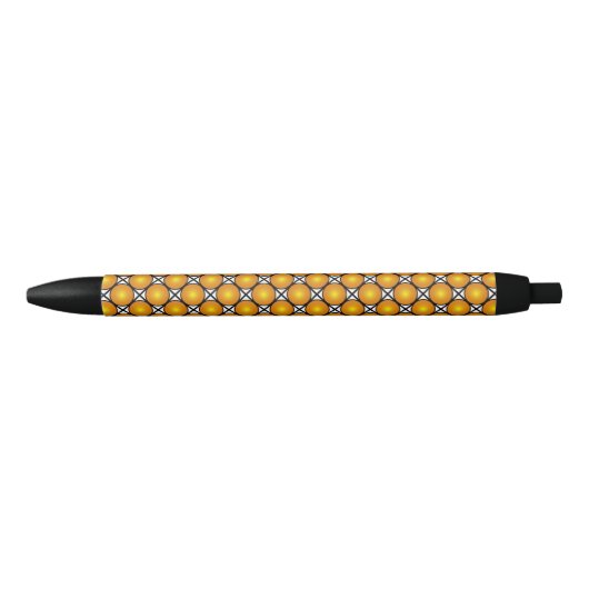 Lumineuze gouden Stippen Black White Lattice Patte Zwarte Inkt Pen (Voorkant)