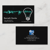 Lumineuze groene Bolt Light Bulb Visitekaartje (Voorkant / Achterkant)