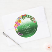 Lumineuze groene etiketten van Floral met monogram (Envelop)