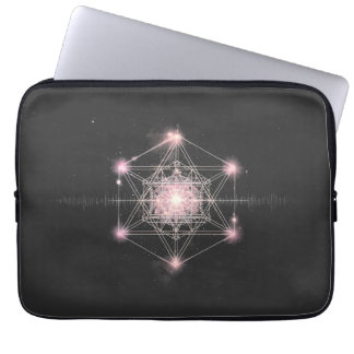 Lumineuze Heilige Geometrie Kosmisch Licht Laptop Sleeve
