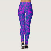 Lumineuze indigobloemen op Net.01.b Blue BG Leggings (Achterkant)