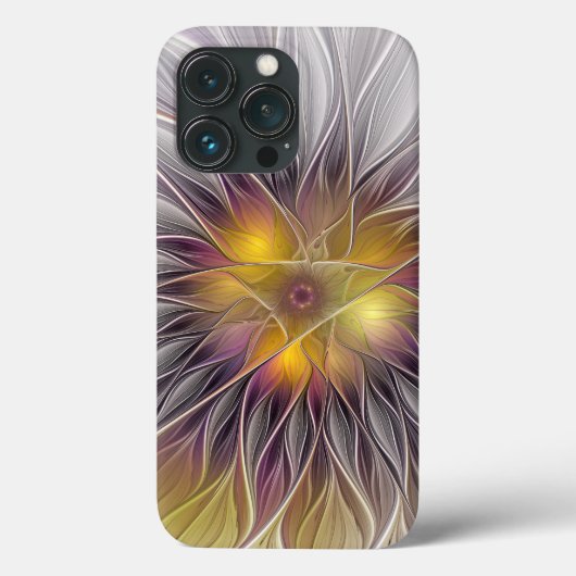 Lumineuze Kleurrijke Bloem, Abstract Moderne Fract Case-Mate iPhone Case (Achterkant)