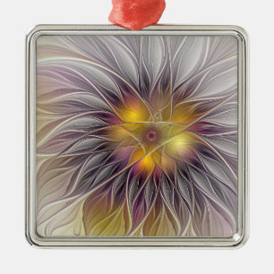 Lumineuze Kleurrijke Bloem, Abstract Moderne Fract Metalen Ornament