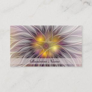 Lumineuze Kleurrijke Bloem, Abstract Moderne Fract Visitekaartje