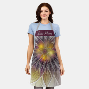 Lumineuze Kleurrijke Bloem Abstracte Fractal Beste Schort