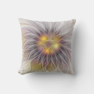 Lumineuze Kleurrijke Bloem, Abstracte Moderne Frac Buitenkussen