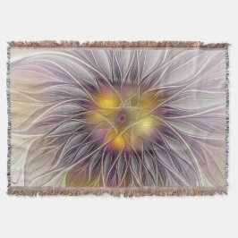 Lumineuze Kleurrijke Bloem, Abstracte Moderne Frac Deken