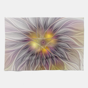 Lumineuze Kleurrijke Bloem, Abstracte Moderne Frac Theedoek