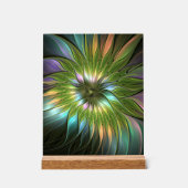 Lumineuze kleurrijke Fantasy Flower Fractal Art Acryl Bord (Voorkant)