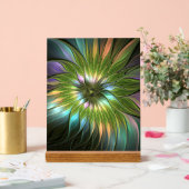 Lumineuze kleurrijke Fantasy Flower Fractal Art Acryl Bord (Huwelijk)
