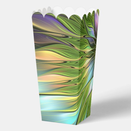 Lumineuze kleurrijke Fantasy Flower Fractal Art Bedankdoosjes (Achterkant)