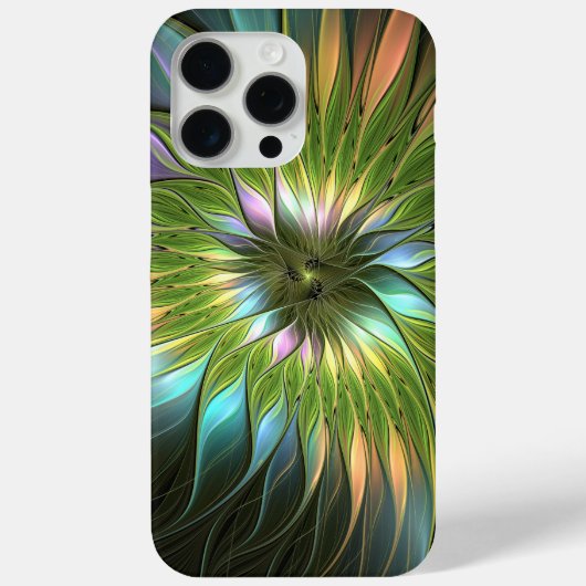 Lumineuze kleurrijke Fantasy Flower Fractal Art Case-Mate iPhone Case (Achterkant)
