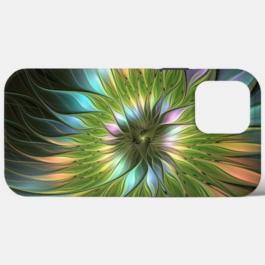 Lumineuze kleurrijke Fantasy Flower Fractal Art Case-Mate iPhone Case (Achterkant (horizontaal))