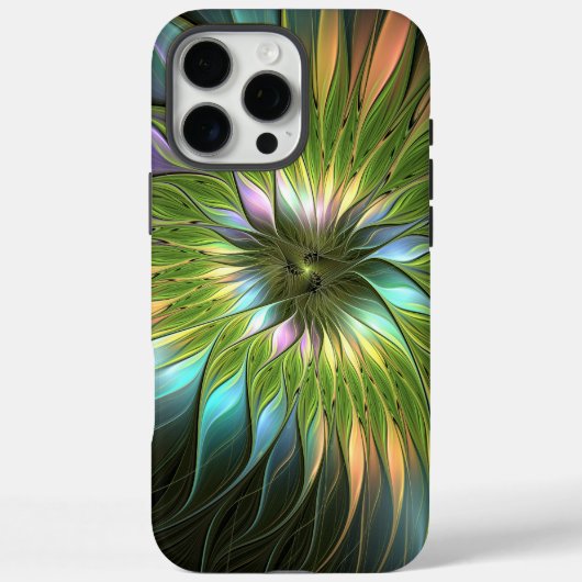 Lumineuze kleurrijke Fantasy Flower Fractal Art Case-Mate iPhone Case (Achterkant)