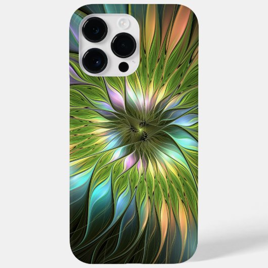 Lumineuze kleurrijke Fantasy Flower Fractal Art Case-Mate iPhone Case (Achterkant)