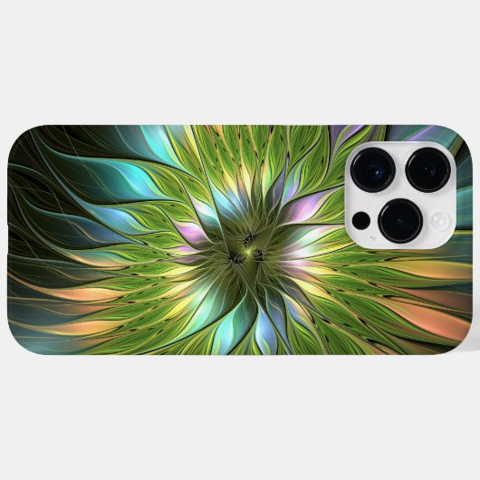 Lumineuze kleurrijke Fantasy Flower Fractal Art Case-Mate iPhone Case (Achterkant (horizontaal))