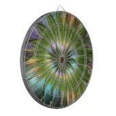 Lumineuze kleurrijke Fantasy Flower Fractal Art Dartbord (Voorkant Links)