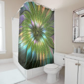 Lumineuze kleurrijke Fantasy Flower Fractal Art Douchegordijn (In situ)