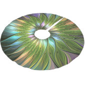 Lumineuze kleurrijke Fantasy Flower Fractal Art Kerstboom Rok (Gekanteld)