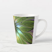 Lumineuze kleurrijke Fantasy Flower Fractal Art Latte Mok (Rechts)