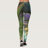 Lumineuze kleurrijke Fantasy Flower Fractal Art Leggings (Achterkant)